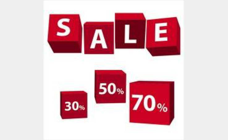 Sale 30%, 50%, 70%