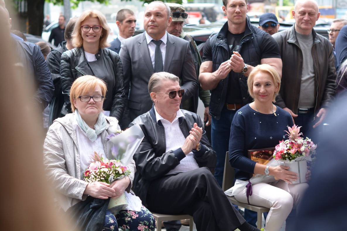The stars of Oleg Blokhin, Elena Podrushnaya and star of memory Valery Lobanovsky were opened in Kiev on the &quot;Square of the Stars&quot;. image-0
