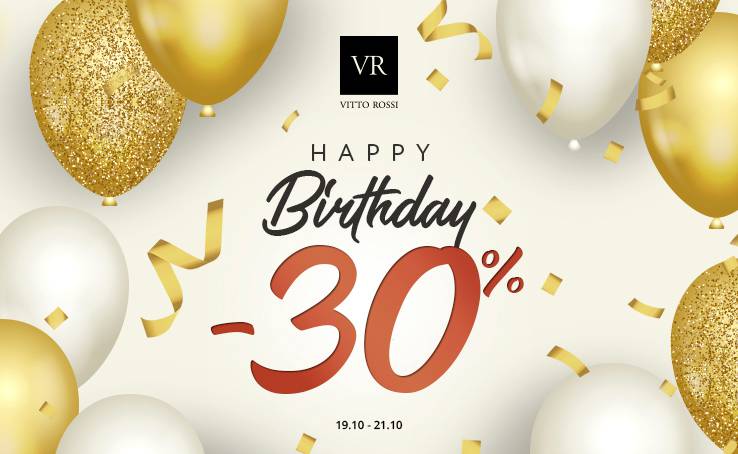 Celebrate together. Discounts -30% in VITTO ROSSI