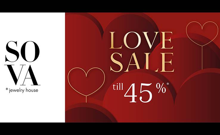 Our declaration of love is in every SOVA jewelry. Only from 01.02 to 17.02 inclusive choose your favorite model with a discount of up to 45% 