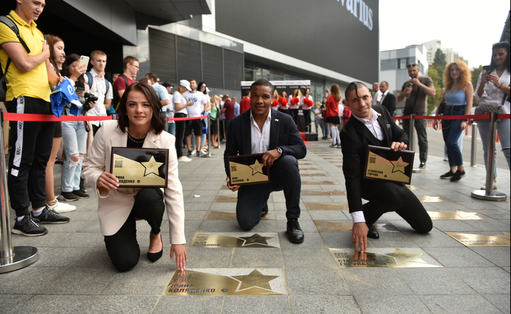 Stars were unveiled for Olympic athletes at the Square of Stars